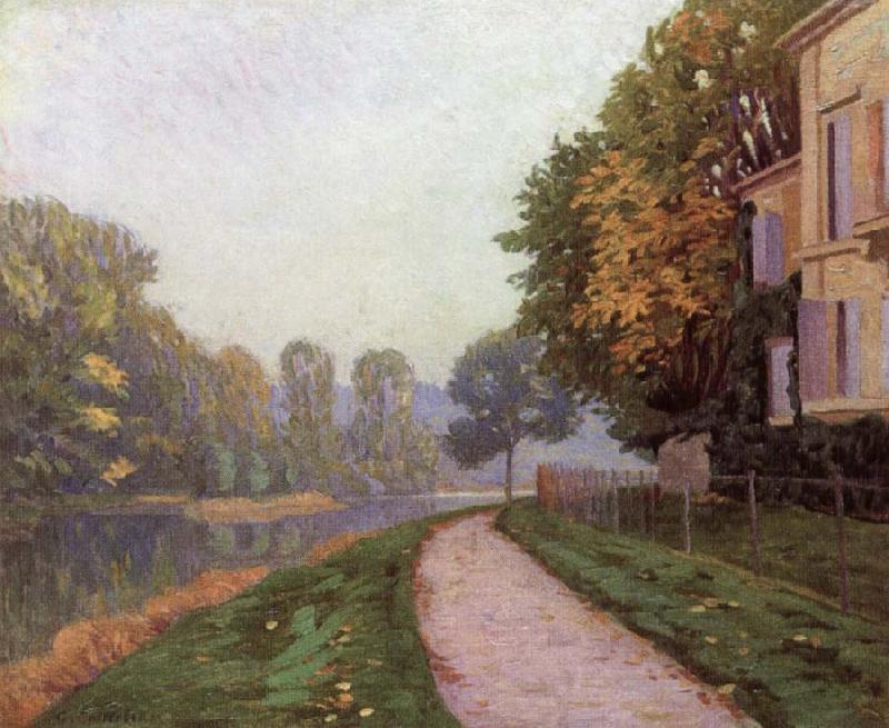 Gustave Caillebotte Riverbank in Morning Haze oil painting image